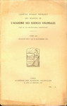 Front Cover: Académie des Sciences Coloniales: ...