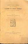 Front Cover: Académie des Sciences Coloniales: ...