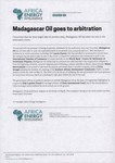 Front: Madagascar Oil goes to arbitration:...