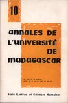 Annales de l'Universit de Madagascar: Srie Lettres et Sciences Humaines