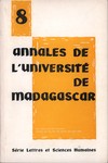 Annales de l'Université de Madagascar: Série Lettres et Sciences Humaines
