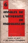 Annales de l'Université de Madagascar: Faculté de Droit et des Sciences Économiques