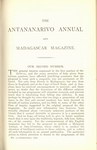 First Page (1876 Issue): The Antananarivo Annual and Madagas...