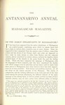 First Page (1877 Issue): The Antananarivo Annual and Madagas...