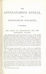 First Page (1886 Issue): The Antananarivo Annual and Madagas...