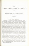 First Page (1887 Issue): The Antananarivo Annual and Madagas...