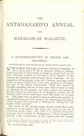 First Page (1888 Issue): The Antananarivo Annual and Madagas...