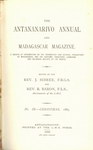 Titlepage (1885 Issue): The Antananarivo Annual and Madagas...