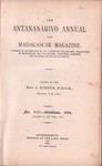 Titlepage (1889 issue): The Antananarivo Annual and Madagas...