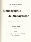 Titlepage: Bibliographie de Madagascar: 1500-1...