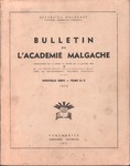 Front Cover: Bulletin de l'Académie Malgache: N...