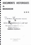 Section Cover: Documents Historiques de Madagascar...