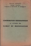 Contribution Geographique � l'�tude du Climat de Madagascar