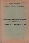 Contribution Geographique à l'étude du Climat de Madagascar