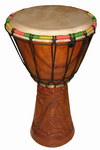 Front: Djembe Drum: Carved Palisander Wood