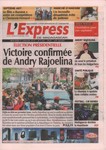 Front Cover: L'Express de Madagascar: No 7238; M...