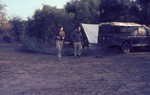 Expedition Land Rover and tents at the campsite