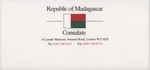 Madagascar London Consulate compliments slip