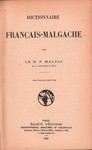 Titlepage: Dictionnaire Français-Malgache