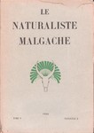 Front Cover: Le Naturaliste Malgache: Tome V, Fa...