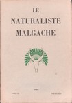 Front Cover: Le Naturaliste Malgache: Tome VII, ...