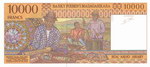 Back: 10000 Francs (Roa Arivo Ariary): Ba...