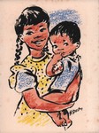 Malagasy girl with baby