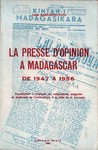 Front Cover: La Presse d'Opinion Ã  Madagascar d...