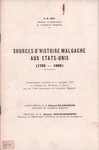 Sources d'Histoire Malgache aux Étas-Unis (1792–1882)