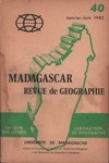 Front Cover: Madagascar Revue de Géographie: No...