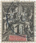 Navigation and Commerce: 1-Centime Postage Stamp