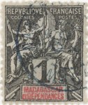 Navigation and Commerce: 1-Centime Postage Stamp