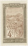 Front: Filanjana: 4-Centime Postage Stamp