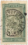 Front: Filanjana: 5-Centime Postage Stamp