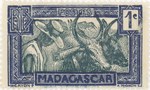 Zebu and Herdsman: 1-Centime Postage Stamp