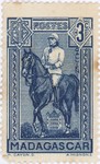 General Gallieni on Horseback: 3-Centime Postage Stamp