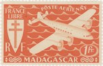 Front: Mailplane: 1-Franc Postage Stamp