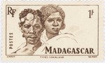 Front: Sakalava Man and Woman: 1-Franc Pos...