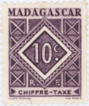 Geometric Design: 10-Centime Postage Stamp