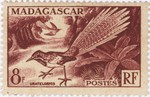 Front: Uratelornis: 8-Franc Postage Stamp