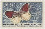 Front: Colotis zoe Butterfly: 0.30-Franc P...