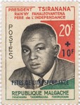 Front: Philibert Tsiranana: 20+10-Franc Po...