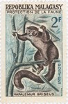 Hapalemur griseus: 2-Franc Postage Stamp