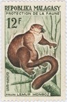 Front: Lemur mongoz: 12-Franc Postage Stam...