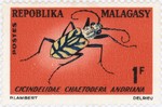 Cicindelidae: Chaetodera andriana: 1-Franc Postage Stamp