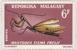 Mantodea: Tisma freiji: 6-Franc Postage Stamp