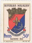 Front: Nosy Be Coat-of-Arms: 30-Franc Post...