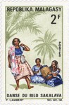 Sakalava Bilo Dance: 2-Franc Postage Stamp