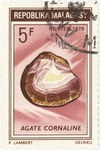 Agate Carnelian: 5-Franc Postage Stamp