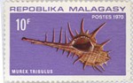 Murex tribulus: 10-Franc Postage Stamp